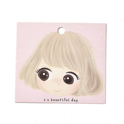 100Pcs Paper Hair Ties Display Cards CDIS-C003-02-1