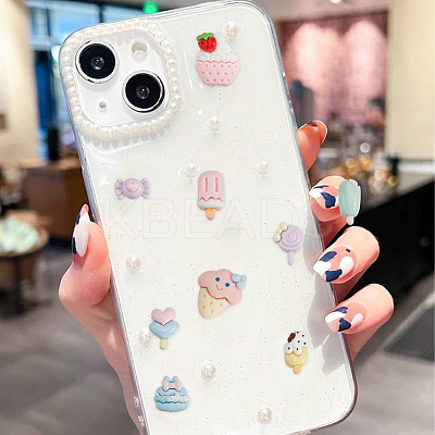 120Pcs 6 Styles Cartoon Opaque Resin Cabochons RESI-SP0001-26-1