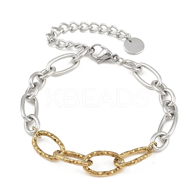 304 Stainless Steel Link Chain Bracelets for Women LS-BJEW-K291-02GP-1