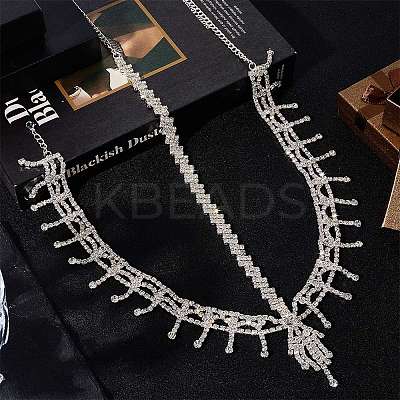 Rhinestone Mesh Headpiece Cap AJEW-WH20017-82S-1