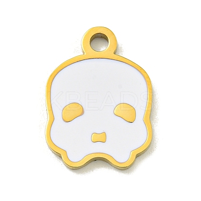Halloween Theme Ion Plating(IP) 304 Stainless Steel Enamel Pendants STAS-M011-04A-1