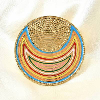 304 Stainless Steel Enamel Finger Rings for Women RJEW-M102-02G-1