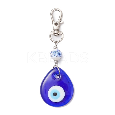 Handmade Lampwork Evil Eye Pendant Decorations HJEW-JM04143-03-1