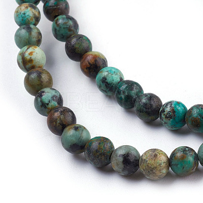 Natural African Turquoise(Jasper) Beads Strands X-TURQ-G037-6mm-1