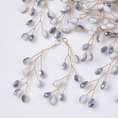 Glass Seed Beads Wire Wrapped Big Pendants FIND-S306-14D-1