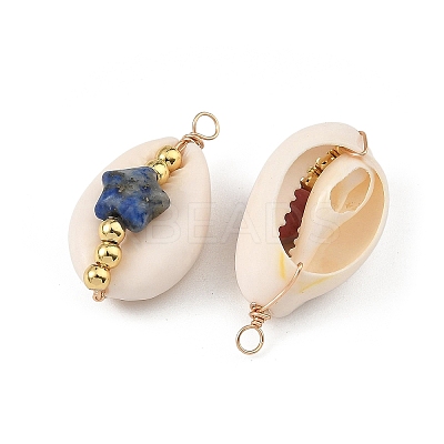 Natural Shell & Gemstone Pendants PALLOY-JF05916-01-1