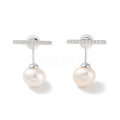 Anti-Tarnish Sterling Silver Stud Earrings EJEW-C087-10D-P-1