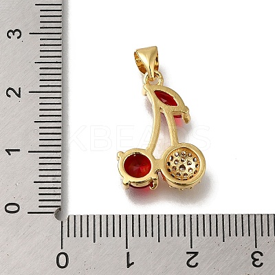 Rack Plating Brass Micro Pave Cubic Zirconia Pendants KK-G500-29G-02-1