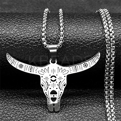 201 Stainless Steel Pendant Necklaces LS-NJEW-C066-17P-1