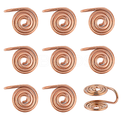 10Pcs Stainless Steel Spiral Pad Cuff Earrings EJEW-HS0001-03RG-1