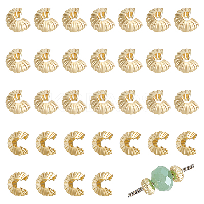 Brass Crimp Beads Covers KK-BC0014-72B-G01-1