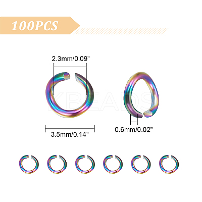 100Pcs 304 Stainless Steel Open Jump Rings STAS-UN0044-91-1