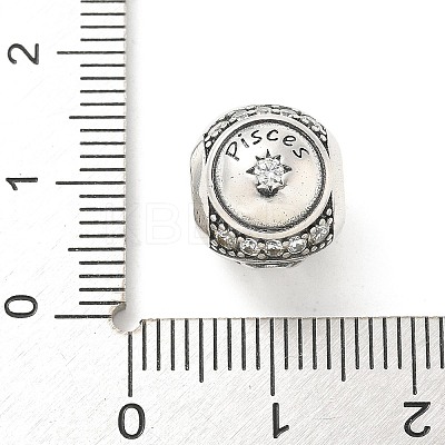 Brass Clear Cubic Zirconia European Beads LS-FIND-M049-01AS-05-1