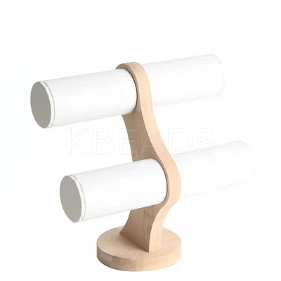 PU Leather 2 T Bar Bracelet Display Stands PW-WG21032-09-1