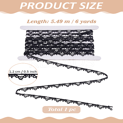 6 Yards Polyester Lace Trims OCOR-LP0003-69B-1