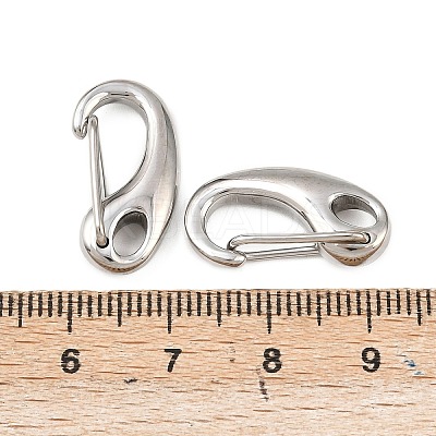 Tarnish Resistant Polished 304 Stainless Steel Keychain Clasp Findings X-STAS-R072-59A-1