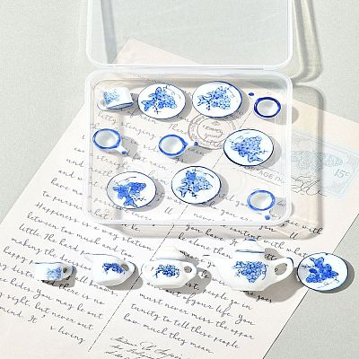 5Pcs Porcelain Tea Set Display Decorations PORC-FS0001-12-1