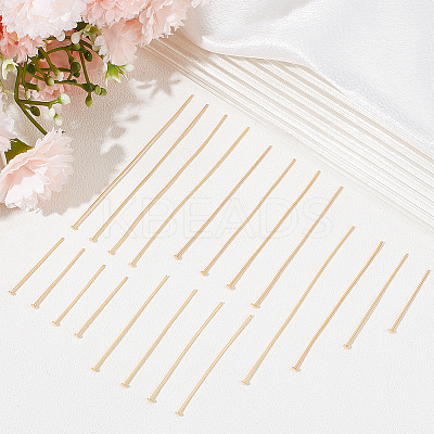 160Pcs 4 Styles Brass Flat Head Pins KK-BBC0009-48-1
