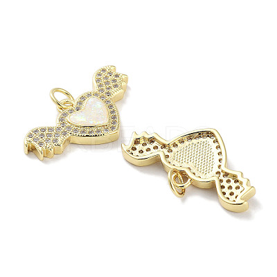 Brass Micro Pave Clear Cubic Zirconia Pendants KK-L213-011G-02-1