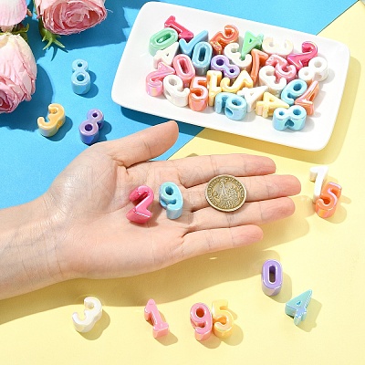 45Pcs 9 Colors Opaque UV Plating Acrylic Beads PACR-YW0001-58-1