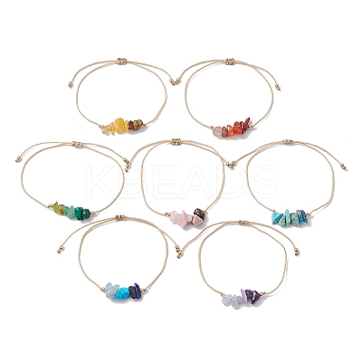 7Pcs 7 Styles Natural & Synthetic Mixed Gemstone Braided Bead Bracelets Set BJEW-JB11034-1