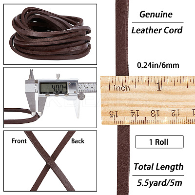 Flat Cowhide Leather Cord WL-GF0001-10B-03-1