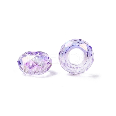 Baking Paint Transparent Glass European Beads GPDL-N005-C14mm-A04-1
