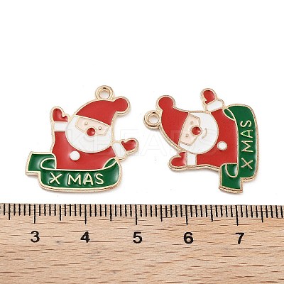 Christmas Light Gold Plated Alloy Enamel Pendants ENAM-M219-02KCG-1