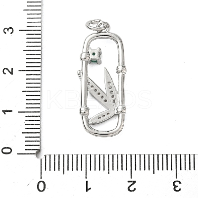 Brass Micro Pave Cubic Zirconia Pendants KK-A273-28P-1