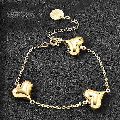 304 Stainless Steel Link Bracelets for Women BJEW-P354-01A-G-1