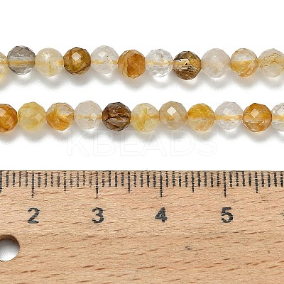 Grade A Natural Yellow Hematoid Quartz Beads Strands G-L642-F04-4mm-1