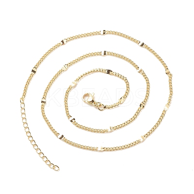 Brass Oval Link Chains Necklace for Women LS-NJEW-P265-03G-1
