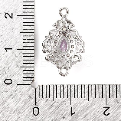 Brass Pave Cubic Zirconia Connector Charms KK-Z051-04P-02-1