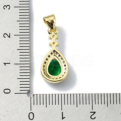 Rack Plating Real 18K Gold Plated Brass Micro Pave Cubic Zirconia Pendants KK-B084-07G-1