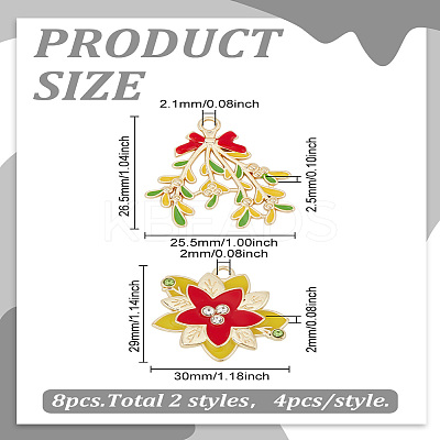 8Pcs 2 Colors Rack Plating Alloy Enamel Pendants ENAM-LP0002-46-1