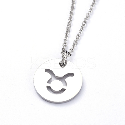 Non-Tarnish 304 Stainless Steel Pendant Necklaces NJEW-E147-06P-1