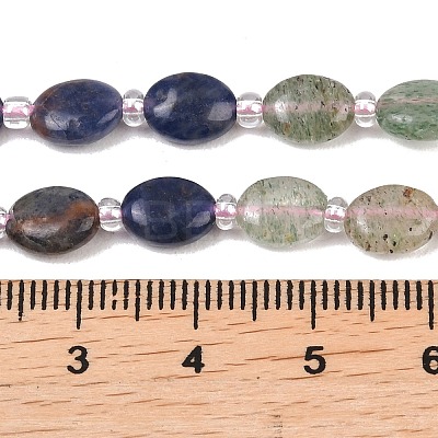 Cherry Quartz Glas & Natural Sodalite & Green Strawberry Quartz & Red Jasper & Red Aventurine & Rose Quartz Beads Strands G-Z135-A10-1