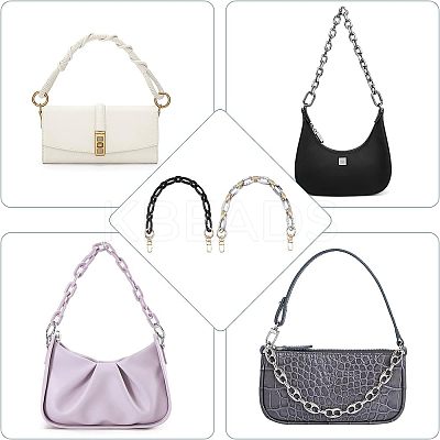 Acrylic and Spray Painted CCB Plastic Chains Bag Handles AJEW-FH0001-25-1