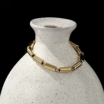 304 Stainless Steel Column Link Chain Bracelets for Women BJEW-F488-05G-1