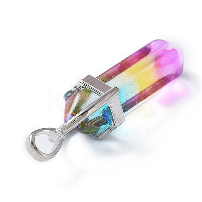 Faceted Bullet Glass Pointed Pendants GLAA-CJC0001-16F-1