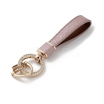 Microfiber & Zinc Alloy & Crystal Rhinestone Keychain LS-KEYC-G062-01C-1
