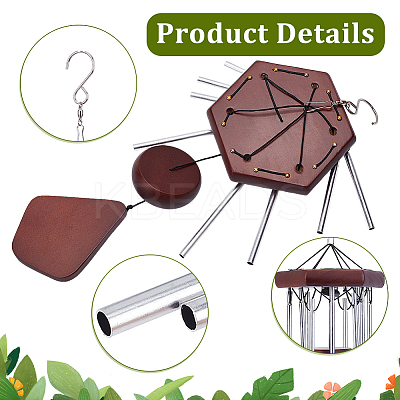 DIY Wood & Aluminium Round Tube Wind Chime Making Kits DIY-PH0023-72B-1
