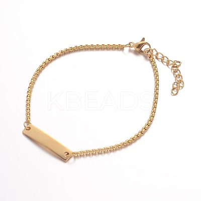 304 Stainless Steel ID Bracelets X-BJEW-K136-01G-1