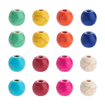 400Pcs 8 Colors Synthetic Turquoise Beads Strands TURQ-KS0001-01-1