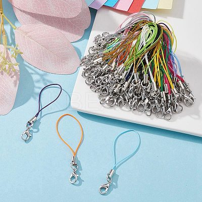 100Pcs Polyester Rope Mobile Straps MOBA-YWC0001-02-1