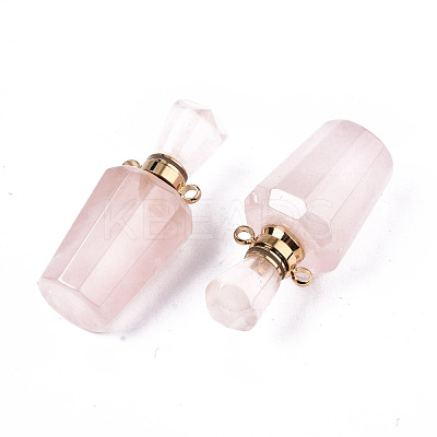 Faceted Natural Rose Quartz Pendants G-T131-14G-1