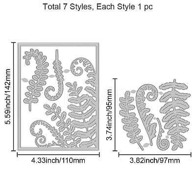 2Pcs 2 Styles Carbon Steel Cutting Dies Stencils DIY-WH0309-1894-1