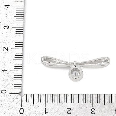 Brass Micro Pave Clear Cubic Zirconia Toggle Clasps Parts KK-U051-05P-1