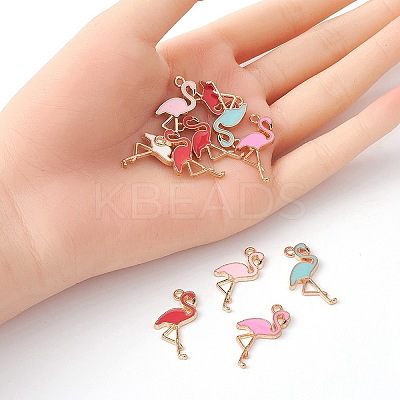 20Pcs 5 Colors Alloy Enamel Pendants ENAM-YW0003-20-1