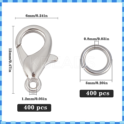 400Pcs Zinc Alloy Lobster Claw Clasps FIND-SP0001-33P-1